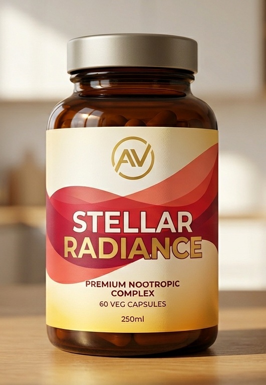 STELLAR RADIANCE product packaging illustration